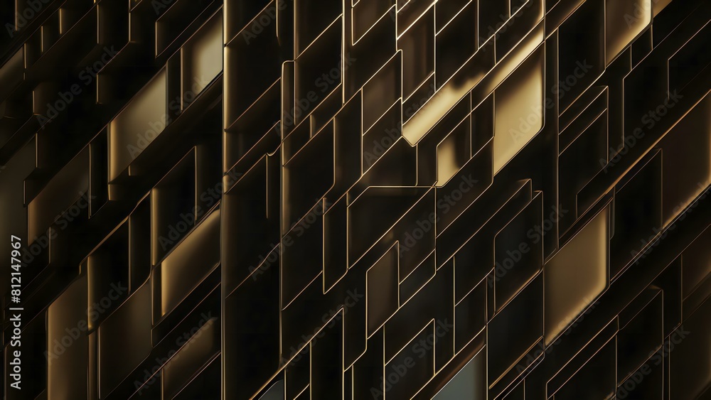 Luxury 3D abstract golden and black background