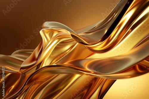 Abstract Gold Background With Wavy Lines