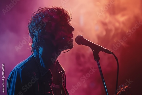 Male vocalist singer on stage