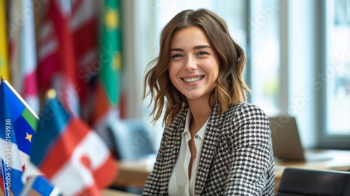 A Smiling Professional Woman in Office