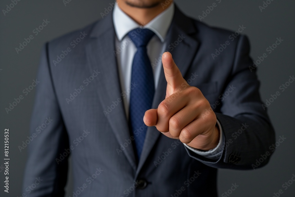 Businessman Pointing Finger Forward in Suit Businessman Pointing Finger Forward in Suit
