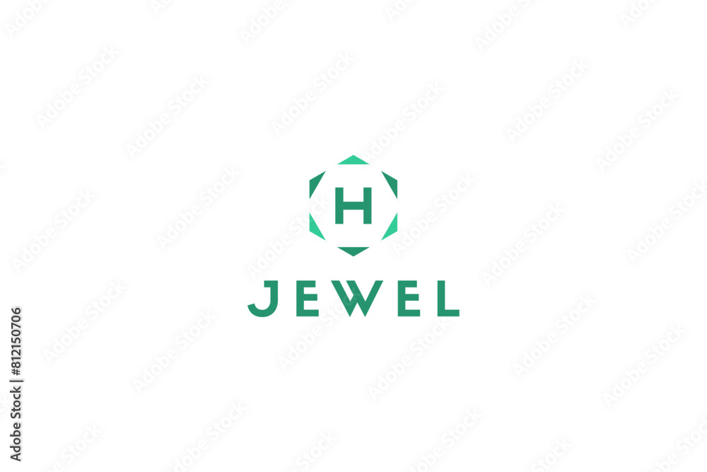 template logo design solution with letter H and jewel shape around there template logo design solution with letter H and jewel shape around there