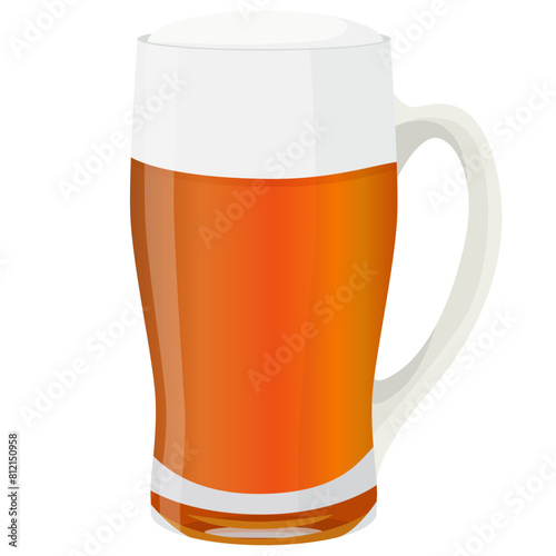 シンプルな赤ビールのイラスト　ベクター　アルコール