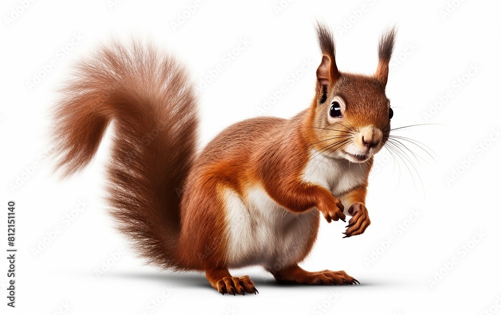 A Squirrel on a White Background