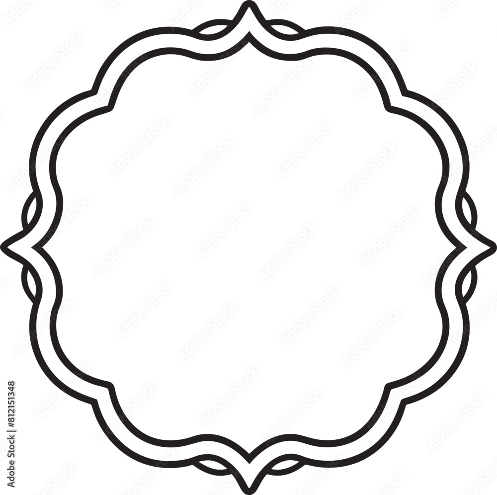 Oval border frame deco vector label. Simple line signboard Oval border frame deco vector label. Simple line signboard