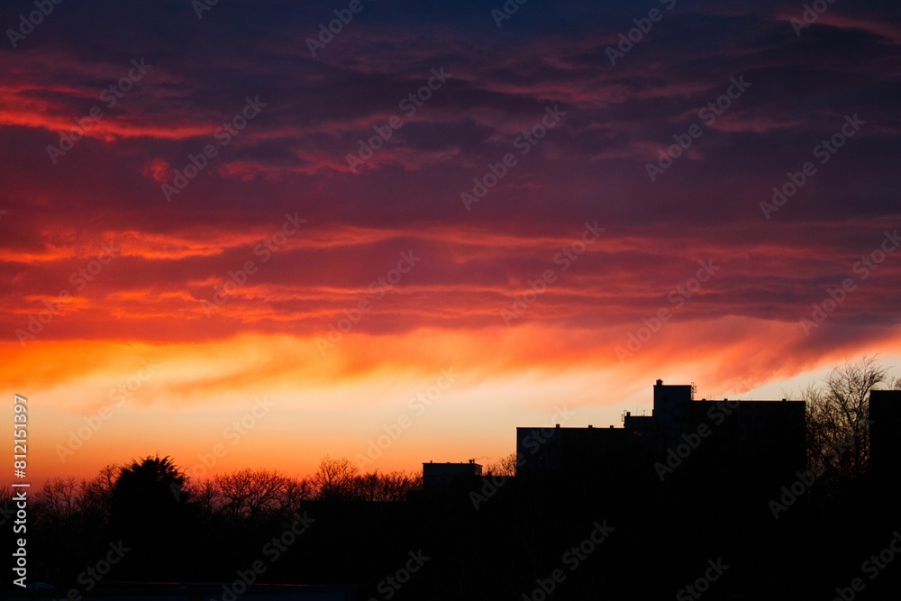 Abendrot über den Hochhäusern Abendrot über den Hochhäusern