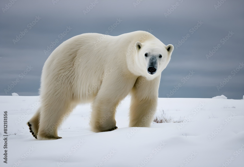Fototapeta premium A view of a Polar Bear on the ice
