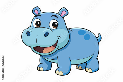 hippopotamus cartoon vector illustration © Shiju Graphics