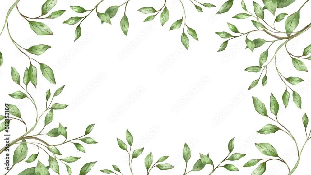Animation handprinted background poppy flower herbal, leaves, floral ecology botanical design Animation handprinted background poppy flower herbal, leaves, floral ecology botanical design