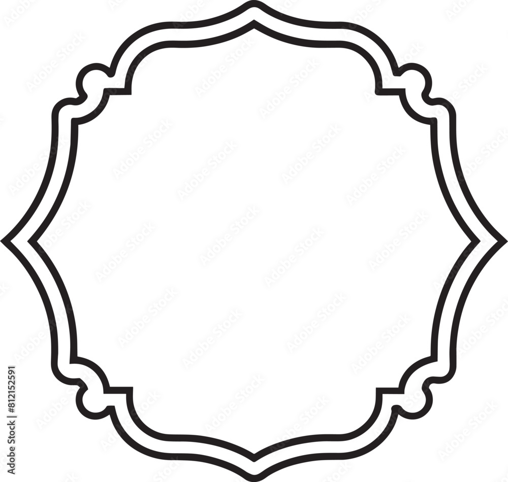 Oval border frame deco vector label. Simple line signboard Oval border frame deco vector label. Simple line signboard