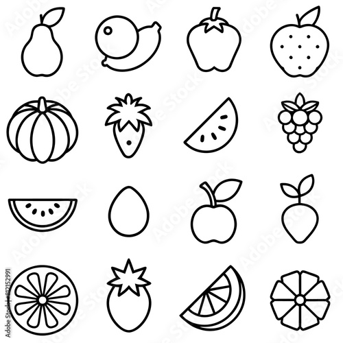 Fruit icon set