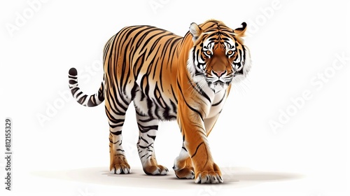 Vector of tiger on white background. Wild Animals. Easy editable layered vector illustration.