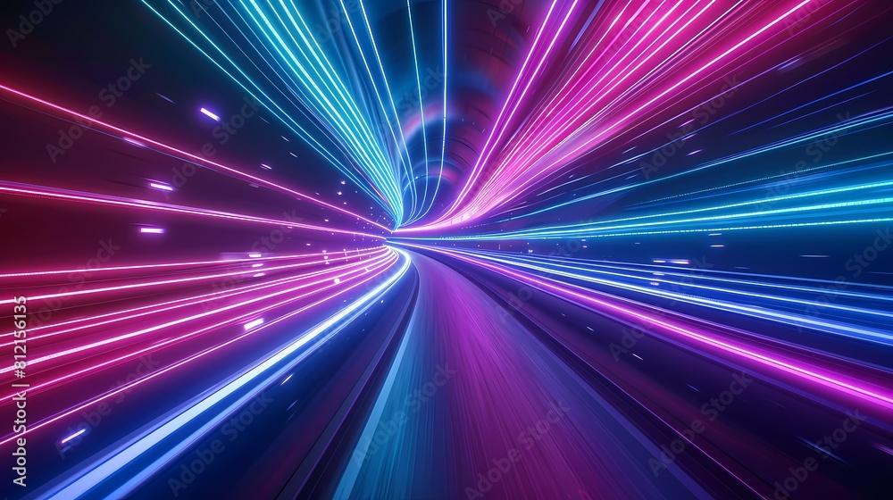 Zooming through a neon light tunnel Zooming through a neon light tunnel