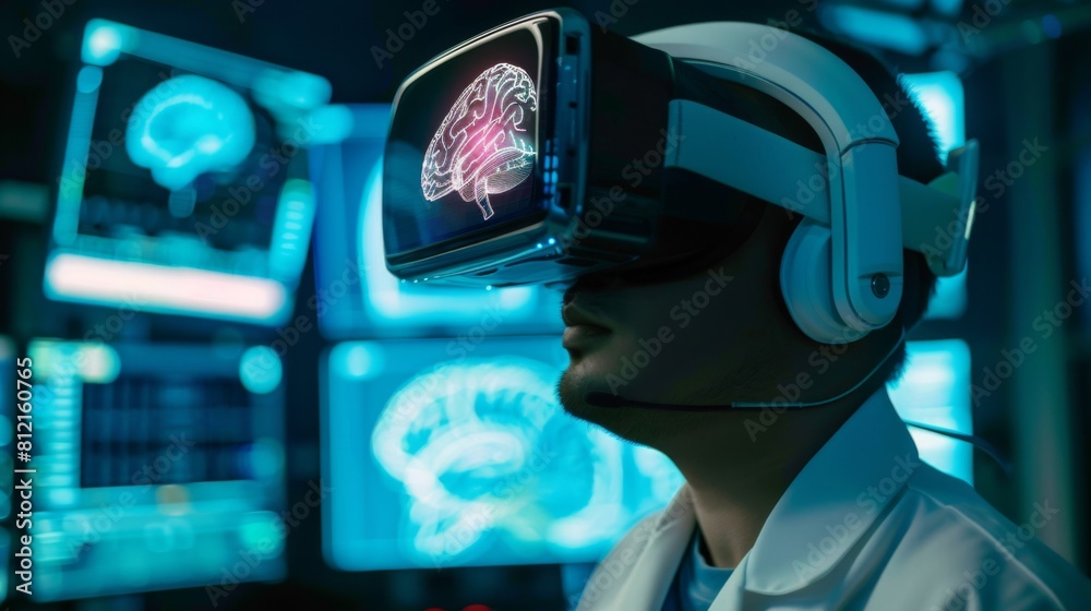 Scientists or doctors have used VR Metaverse to study and analyze the human brain with medical science and technology of the future. Scientists or doctors have used VR Metaverse to study and analyze the human brain with medical science and technology of the future.