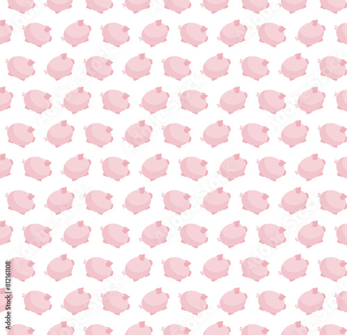pink illustrated pigs seamless overlay pattern