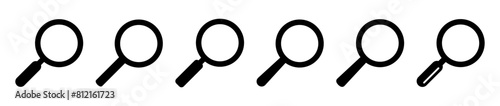 Search icon. Magnifying glass icon, magnifier or loupe sign.