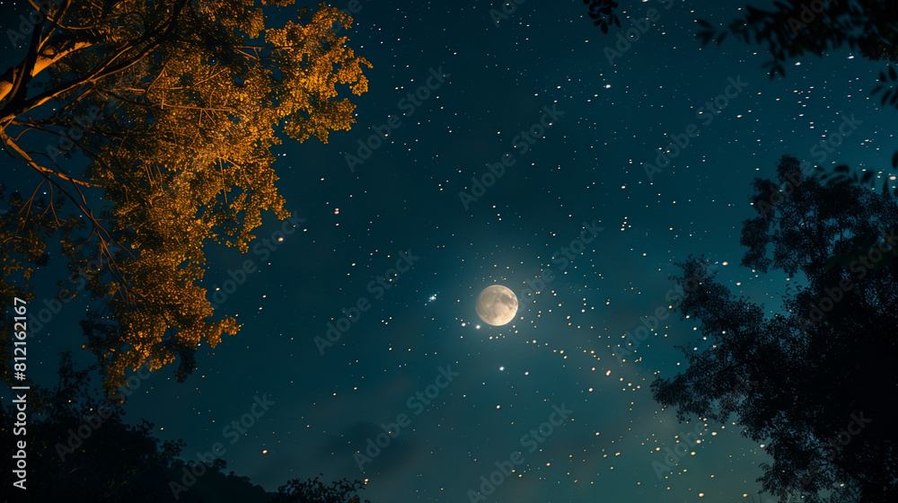 moon over the trees