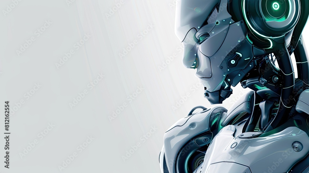 Futuristic Medical Robotics: Clean PPT Template in Green and Navy Stock Futuristic Medical Robotics: Clean PPT Template in Green and Navy Stock