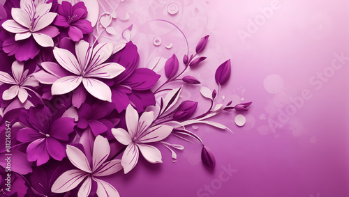 Abstract purple color background on simple floral design wallpaper