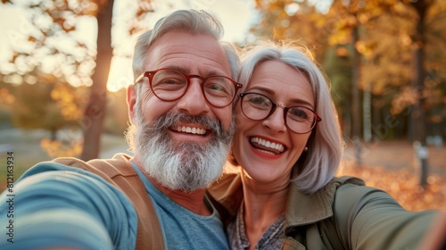 Joyful Senior Couple Selfie