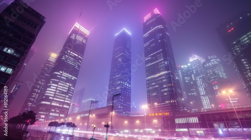 Speed effect of city night in Shenzhen Financial District