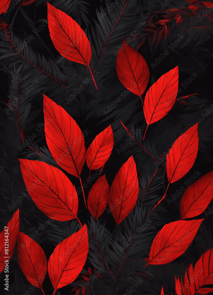 autumn Red leaves Background