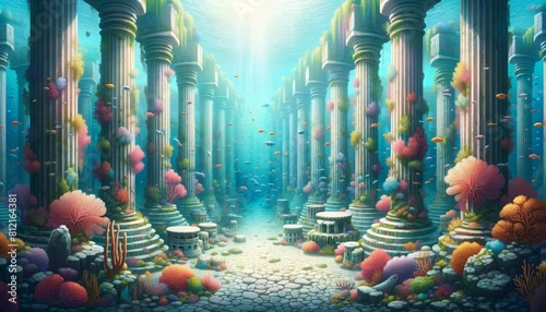 An underwater city revealing the wonders beneath the ocean's surface photo
