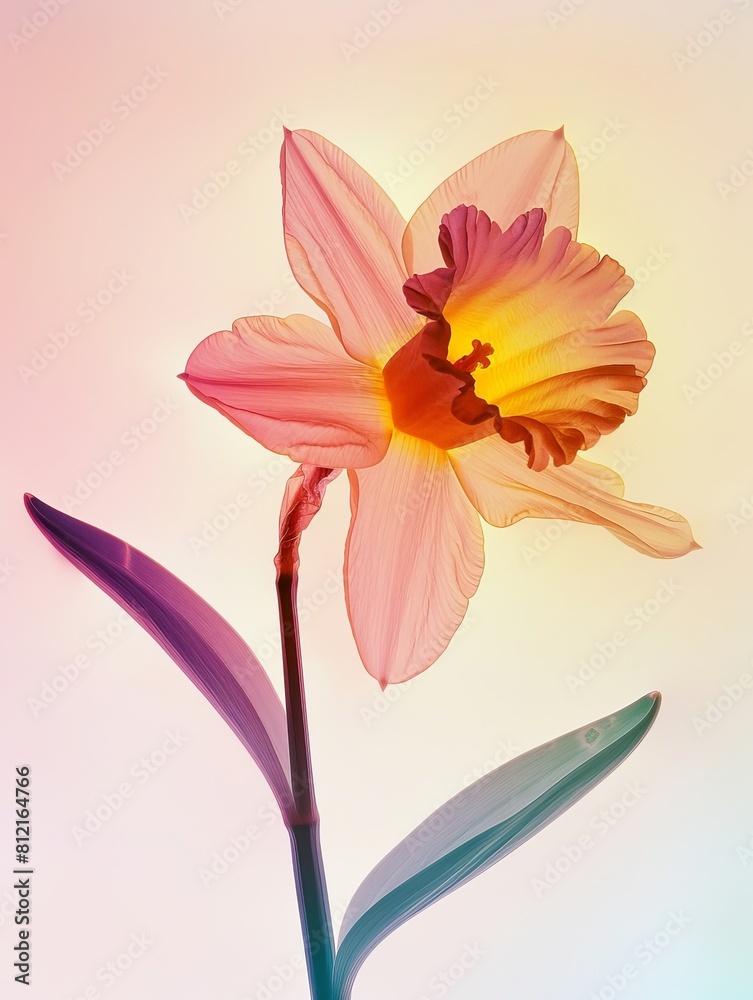 daffodil on white background. daffodil on white background.