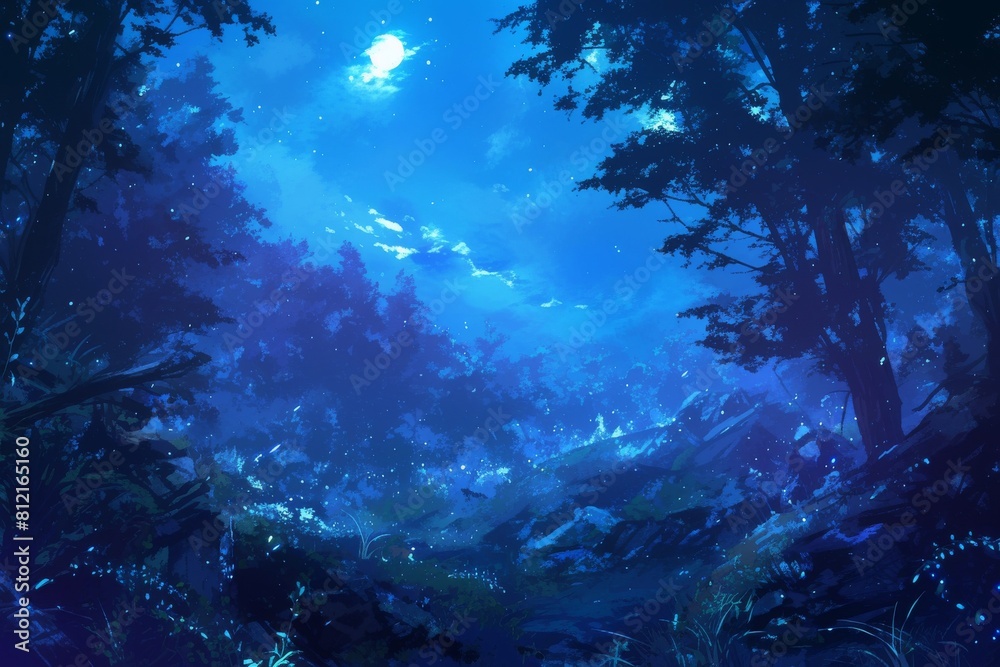 Fototapeta premium foggy forest background with towering trees and a muted color 