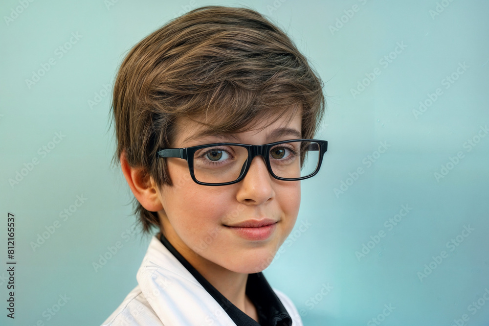 portrait of a kid wearing doctor's coat portrait of a kid wearing doctor's coat