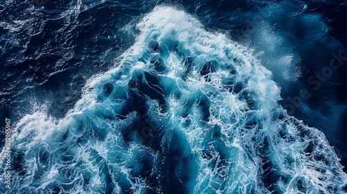 An aerial view of the ocean