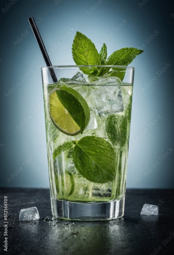 very cold mojito with lots of ice very cold mojito with lots of ice
