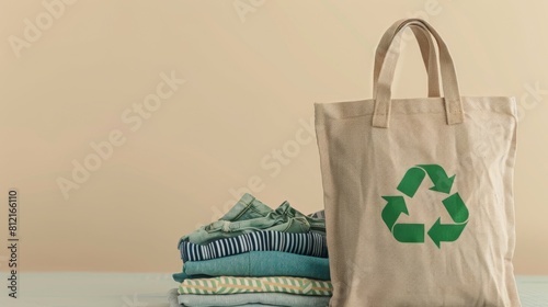 Reusable Bag and Folded Clothes photo