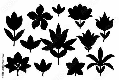 Lily Flower forest black Silhouette Design © Ali
