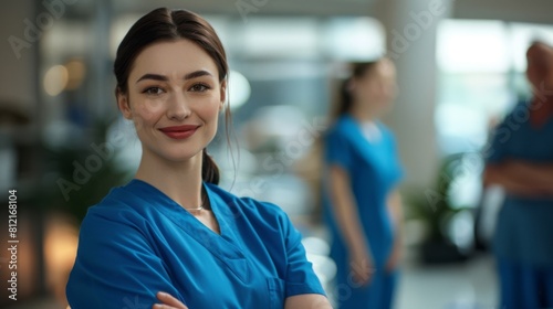 Free Download A Smiling Nurse in Scrubs - GFXLoad