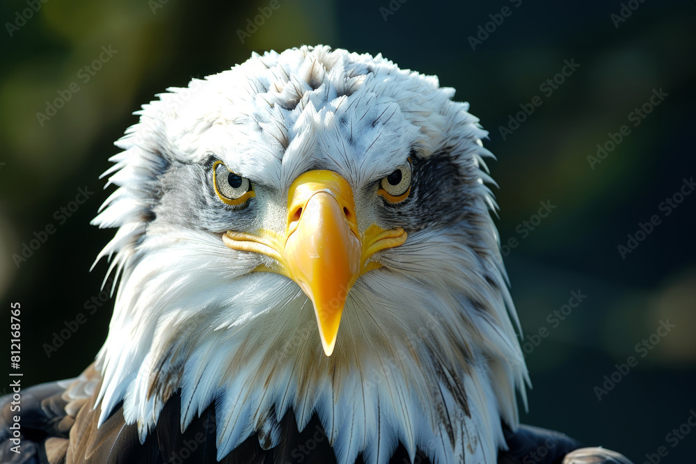 Fototapeta premium Closeup portrait american bald eagle, United States of America patriotic, freedom symbols, 4th of July Memorial, Independence day