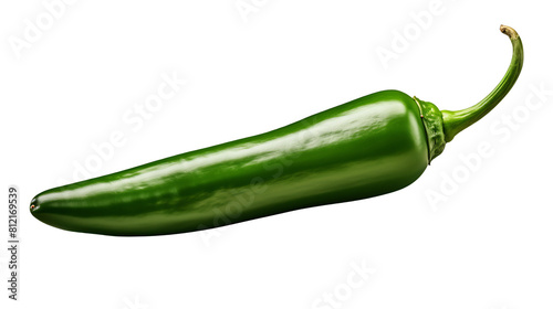 Fresh green jalapeno pepper isolated on black background photo