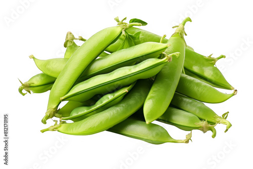 Fresh green peas in struchkakh isolated on transparent background.