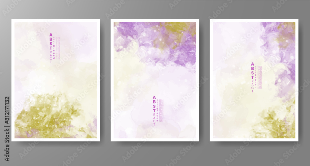 Set of creative hand painted abstract watercolor background. Design for your cover, date, postcard, banner, logo. Set of creative hand painted abstract watercolor background. Design for your cover, date, postcard, banner, logo.