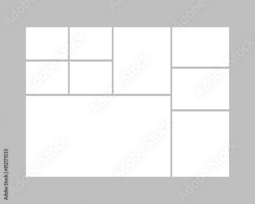 Template collage of nine frames, images, photo