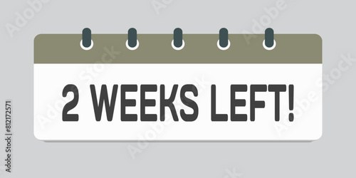Countdown weekly calendar icon - two weeks left