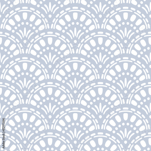 Coastal scallop geo repeat pattern, damask pattern, scallop beach pattern vector file