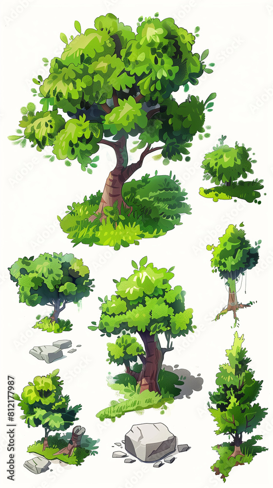 Obraz premium map level progression mobile game art