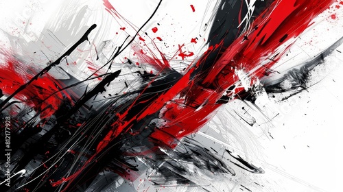 evocative red black and white abstract background design digital painting © Bijac