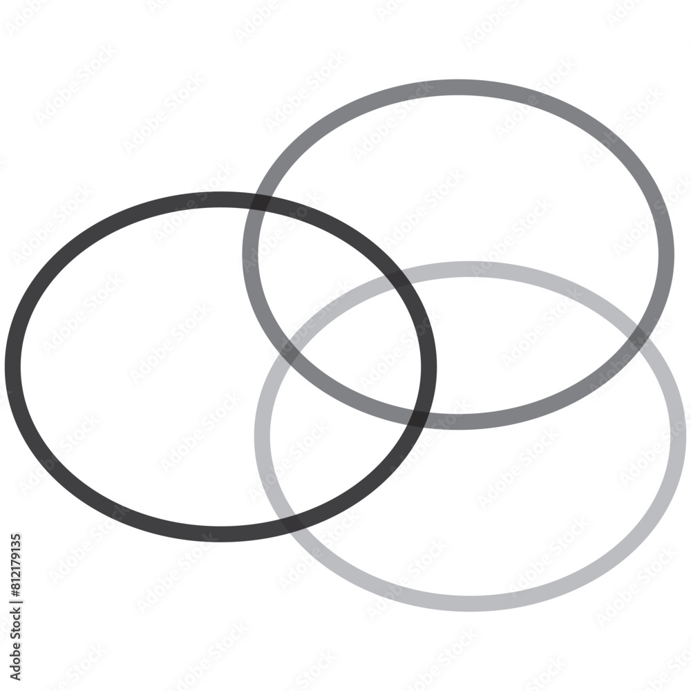 Intersecting, overlapping circles, rings element Intersecting, overlapping circles, rings element