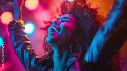 A Woman Enjoying Club Ambience