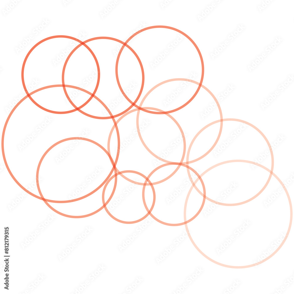 Intersecting, overlapping circles, rings element Intersecting, overlapping circles, rings element