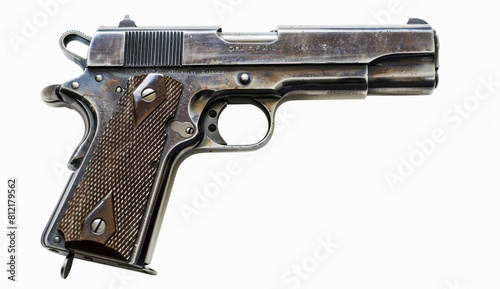 colt 45 pistol gun isolated on a white background