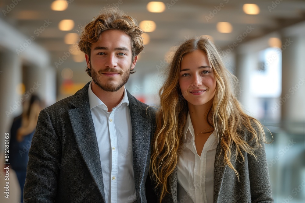 Contemporary Success: Business Partners Walking with Assurance