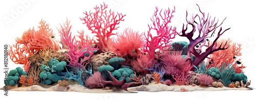 Coral reef isoalted on transparent background 